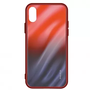 Evelatus Xiaomi Redmi Note 8 / Redmi Note 8 2021 Water Ripple Gradient Color Anti-Explosion Tempered Glass Case Gradient Red-Black