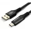 everActive CBB-1CBL USB-A do USB-C pleciony kabel z wyświetlaczem LCD mocy, 1m, 3A, czarny