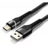 everActive CBB-1CBR USB-A na USB-C pleciony kabel RGB LED 1m 3A czarny