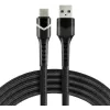 everActive CBB-1CBR USB-A na USB-C pleciony kabel RGB LED 1m 3A czarny