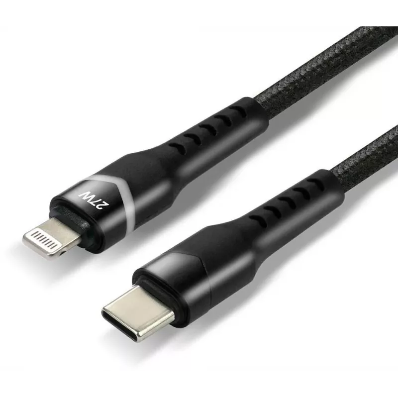 everActive CBB-1CIR USB-C do Lightning RGB LED Kabel 1m 27W PD Czarny