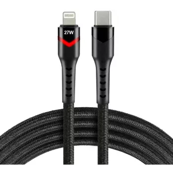 everActive CBB-1CIR USB-C do Lightning RGB LED Kabel 1m 27W PD Czarny