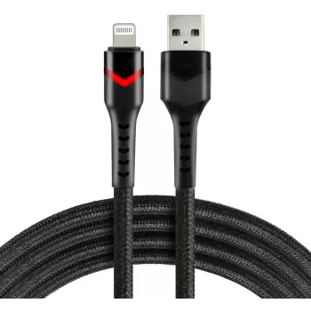 everActive CBB-1IBR USB-A do Lightning RGB LED pleciony kabel 1m 2.4A czarny