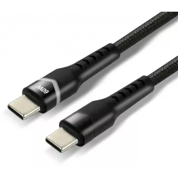 everActive CBB-1PDR USB-C do USB-C pleciony kabel RGB LED 100cm 3A 60W