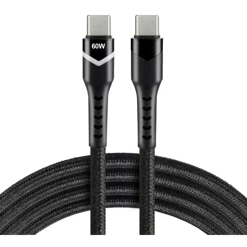 everActive CBB-1PDR USB-C do USB-C pleciony kabel RGB LED 100cm 3A 60W