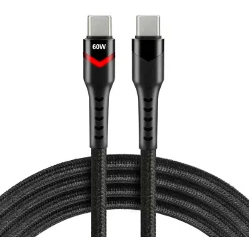 everActive CBB-1PDR USB-C do USB-C pleciony kabel RGB LED 100cm 3A 60W
