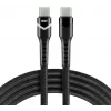 everActive CBB-2PDR USB-C do USB-C RGB LED Pleciony Kabel 2m 3A 60W Czarny