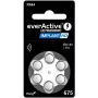 everActive ULTRASONIC IMPLANT HD 675 Baterie do aparatów słuchowych cynkowo-powietrzne PR44 (6-pak, bez rtęci, 1.45V, 650 mAh)