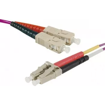 EXERTIS CONNECT Kabel światłowodowy LC/UPC do LC/UPC OM4 Duplex, 1m, LSZH, Erika Violet 392781
