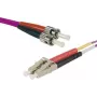 EXERTIS CONNECT OM4 Światłowodowy Kabel Patch, LC Duplex do ST Duplex, 50/125µm, Erika-Violet, 2m 392792