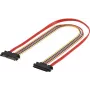 EXERTIS CONNECT Przedłużacz SATA, SATA 22-pin męski do SATA 22-pin żeński (5V + 12V), 0,5 m, do przedłużenia interfejsu danych i zasilania SATA, czarny 147500