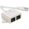 Rozdzielacz telefoniczny Exertis Connect RJ-45 męski na 2x RJ-45 żeńskie, 10 cm, CAT 5e, kość słoniowa 252470