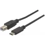 Kabel EXERTIS CONNECT USB 2.0, USB Type-C do USB Type-B, czarny, 1,0 m 150304