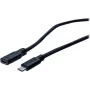 EXERTIS CONNECT Przedłużacz USB 3.1 Gen 1 USB-C, wtyk do gniazda, 2 m, 5 Gbit/s, czarny 150341