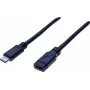 EXERTIS CONNECT kabel przedłużający USB 3.1 Gen 2 USB-C 1m męski-żeński 10Gbps 100W PD wideo 4K czarny 532495