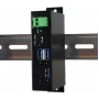 EXSYS EX-1195HMS Przemysłowy 4-portowy hub USB 3.1 Gen 1 z USB-C, montaż na szynie DIN, 9-48V DC