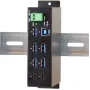 EXSYS EX-1197HMS 7-portowy przemysłowy hub USB 3.1 Gen 1 na szynę DIN z zasilaniem DC