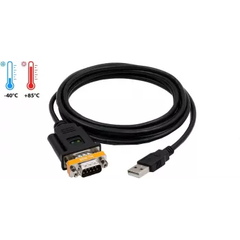 Kabel adaptera EXSYS EX-1311-2T USB 2.0 na RS-232 z chipsetem FTDI, 0,8 m, czarny