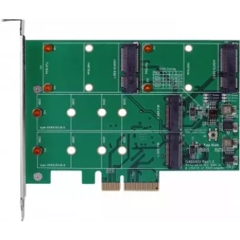 EXSYS EX-3649 Dwukanałowy kontroler RAID M.2 SATA III SSD - PCIe 2.0 x2, ASM1062R, RAID 0/1/JBOD, Bootowalny, Hot-Swap, Low-Profile