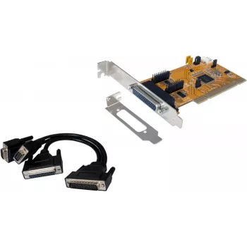 Adapter PCI-X EXSYS EX-43360 - 2x RS-232 szeregowy + 1x równoległy, MosChip, Low Profile