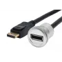 Kabel adaptera DisplayPort do montażu panelowego EXSYS EX-49185, 30 cm, męski do żeńskiego, obudowa metalowa, 4K 60Hz