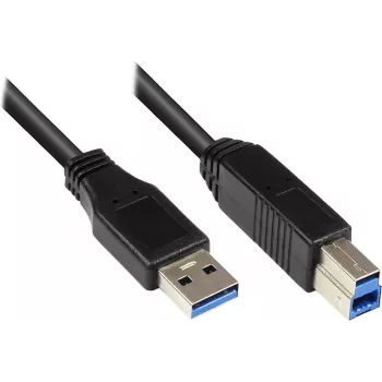 Kabel EXSYS EX-K1500 USB 3.2 Gen 1, USB-A do USB-B, 0,2 m, czarny