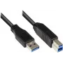 Kabel EXSYS EX-K1501 USB 3.2 Gen 1, USB-A do USB-B, 0,25 m, czarny