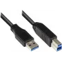 Kabel EXSYS EX-K1502 USB 3.2 Gen 1, USB-A do USB-B, 0,5 m, czarny