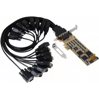 EXSYS karta szeregowa PCIe 16-portowa RS-232 z chipsetem SystemBase, 921,6 Kb/s, 15KV ESD, Low Profile EX-44316-2