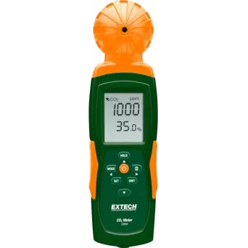 Miernik dwutlenku węgla Extech CO240 z pomiarem temperatury, rejestratorem danych USB, 0-9999 ppm