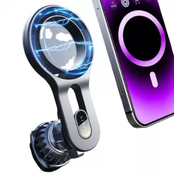 EXTRA DIGITAL Magnetyczny uchwyt samochodowy na telefon do kratek nawiewu – uniwersalny uchwyt na smartfona z obrotem 360°, magnesy neodymowe N52 – czarny (HB390489)
