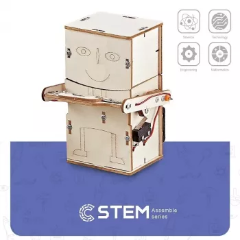 EXTRA DIGITAL Drewniany Zestaw Konstrukcyjny Robot Skarbonka, Model Edukacyjny