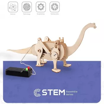 EXTRA DIGITAL Drewniany Zestaw Konstrukcyjny Chodzący Dinozaur, Model Edukacyjny