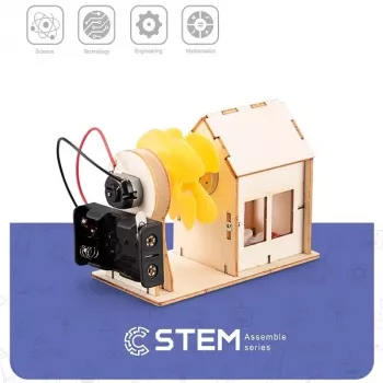 EXTRA DIGITAL Drewniany Zestaw Konstrukcyjny Turbina Wiatrowa, Model Edukacyjny