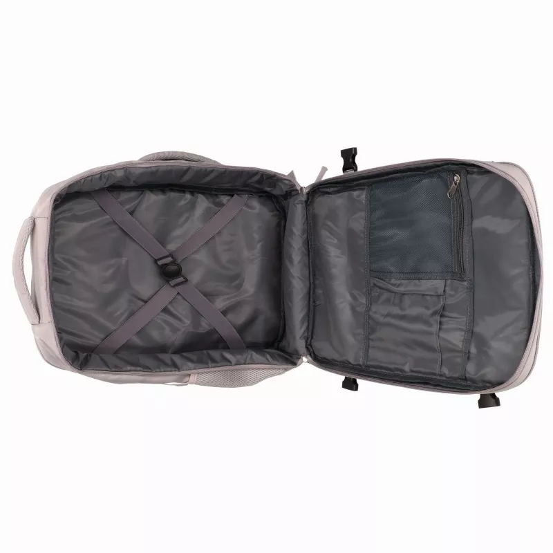 EXTRALINK Black Forest KM03 Cabin Travel Backpack 45x20x30 cm z 2 kosmetyczkami – szary