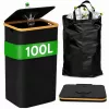EXTRALINK Black Forest Kosz do recyklingu butelek zwrotnych, składany, 100L, czarny