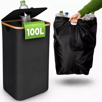 EXTRALINK Black Forest Kosz do recyklingu butelek zwrotnych, składany, 100L, czarny