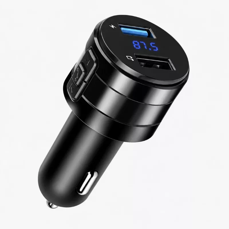 EXTRALINK Bluetooth FM Transmitter z 2x ładowarką USB, zestaw głośnomówiący, czarny