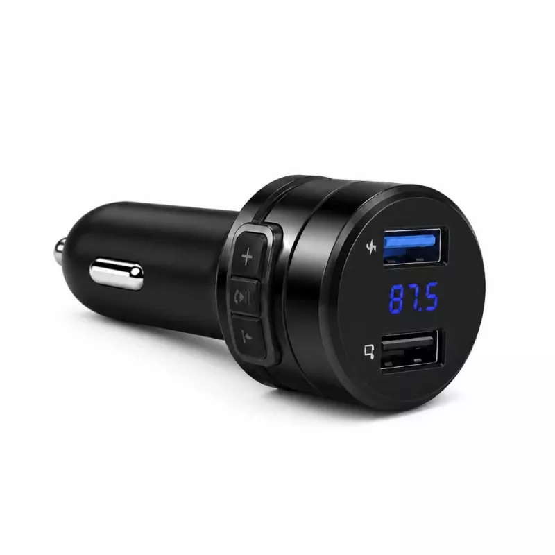 EXTRALINK Bluetooth FM Transmitter z 2x ładowarką USB, zestaw głośnomówiący, czarny