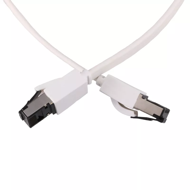 EXTRALINK CAT.8 U/FTP 20m 40G Płaski kabel krosowy ekranowany, Miedź goła, White