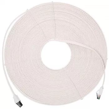 EXTRALINK CAT.8 U/FTP 20m 40G Płaski kabel krosowy ekranowany, Miedź goła, White