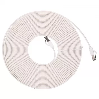 EXTRALINK Cat.8 U/FTP płaski kabel Ethernetowy 10m 40Gbps Biały