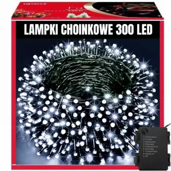EXTRALINK Lampki Choinkowe 300 LED Na Zewnątrz i Wewnątrz Chłodna Biel 21,7m