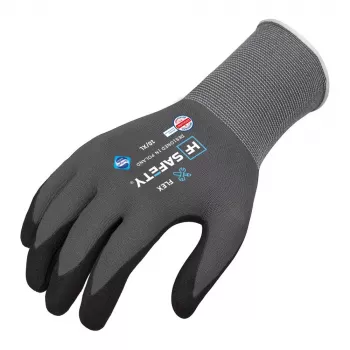 Extralink HF Safety Flex Rękawice ochronne, rozmiar 10/XL, powlekane pianką nitrylową, EN 388:2016 4131X, czarno-szare, 1 para