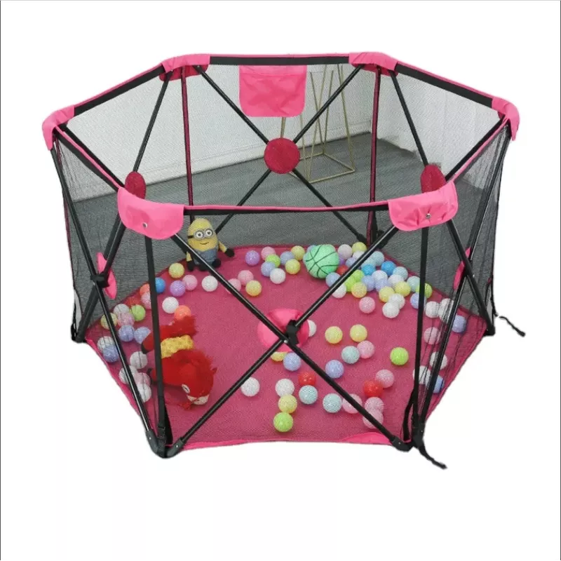 Extralink Kids Playpen and Ball Pit - Foldable Dry Pool for Children, 120x68cm, Grey