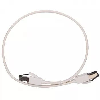 EXTRALINK Kabel krosowy LAN Cat.8 U/FTP 0,5m 40G płaski ekranowany skrętka miedź goła biały