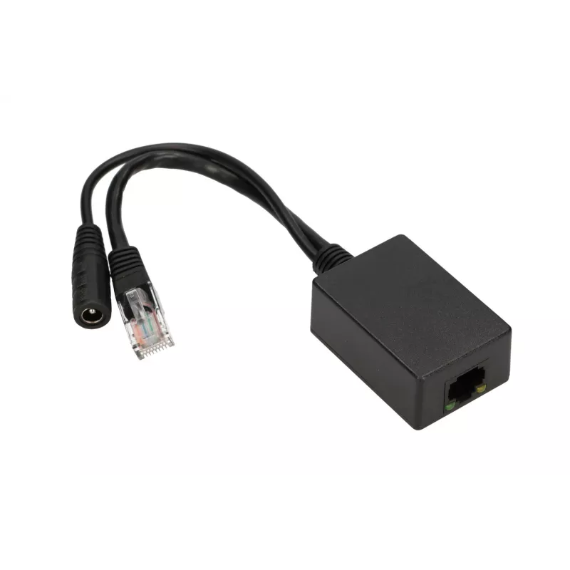 Extralink PoE Inwerter 1 Port, Wejście 1x 1000Mb/s RJ45/Gniazdo 10-30V, Wyjście 48V