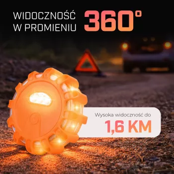 Extralink Smartlife LED Road Flare, USB-C, Amber, IP67