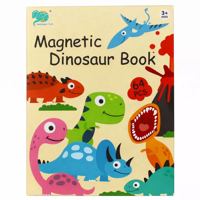 EXTRALINK TOYS Magnetyczna Książka Puzzle 64 Elementy Dinozaury