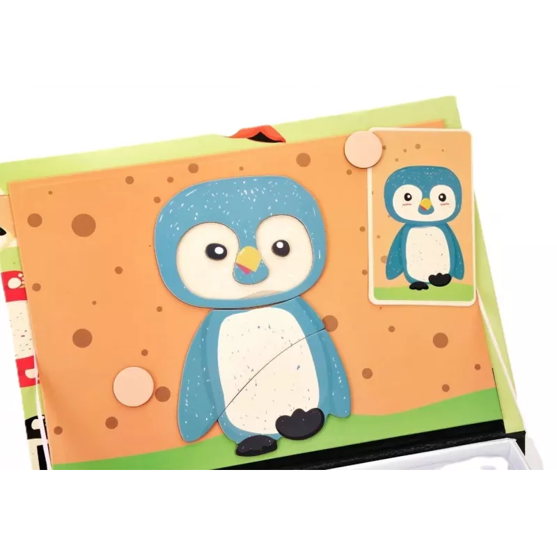EXTRALINK TOYS Magnetyczna Książka Puzzle Zwierzęta 68 Elementów
